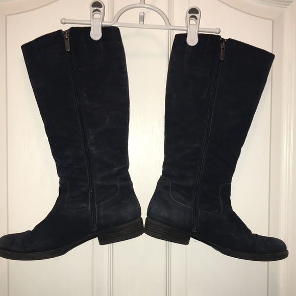 🥾 Navy Blue Swede Boots WB12 - Picture 2 of 4